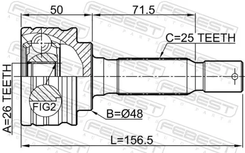 FEBEST Joint Kit, drive shaft (0410-GA2RR)