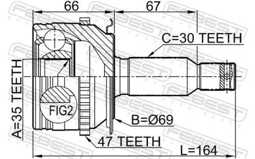 FEBEST Joint Kit, drive shaft (0410-KB4A47)