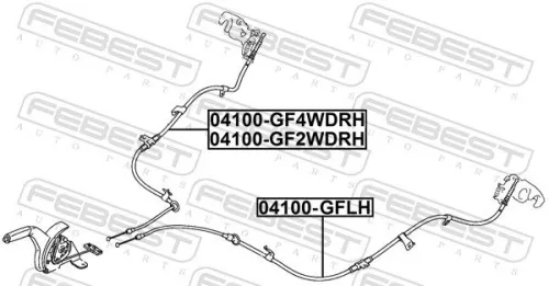 FEBEST Cable Pull, parking brake (04100-GFLH)