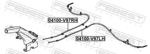 FEBEST Cable Pull, parking brake (04100-V97RH)