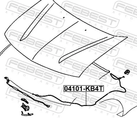 FEBEST Bonnet Cable (04101-KB4T)