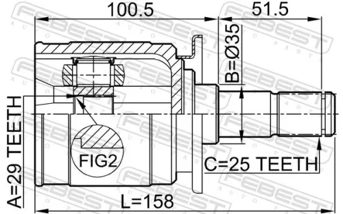FEBEST Joint Kit, drive shaft (0411-CU20RR)