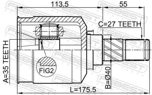 FEBEST Joint Kit, drive shaft (0411-CW5LH)