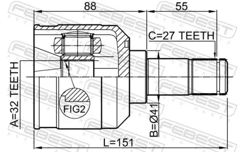 FEBEST Joint Kit, drive shaft (0411-DJ24)