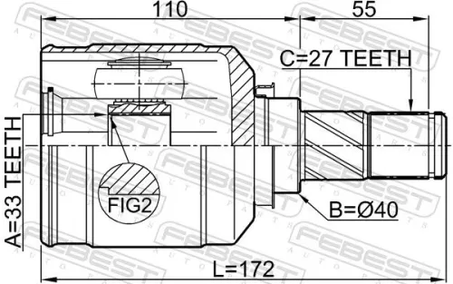 FEBEST Joint Kit, drive shaft (0411-GACVTLH)