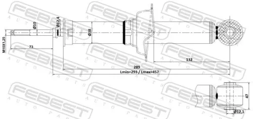 FEBEST Shock Absorber (04110-004R)