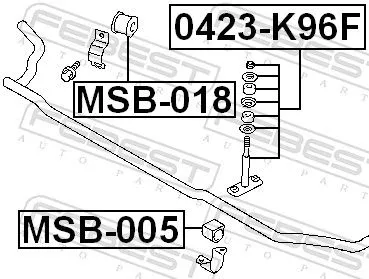 FEBEST Link/Coupling Rod, stabiliser bar (0423-K96F)