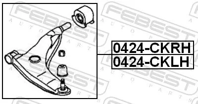 FEBEST Control/Trailing Arm, wheel suspension (0424-CKRH)