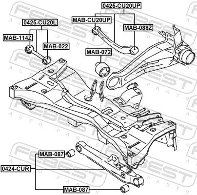 FEBEST Control/Trailing Arm, wheel suspension (0424-CUR)
