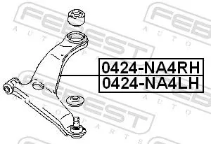 FEBEST Control/Trailing Arm, wheel suspension (0424-NA4RH)