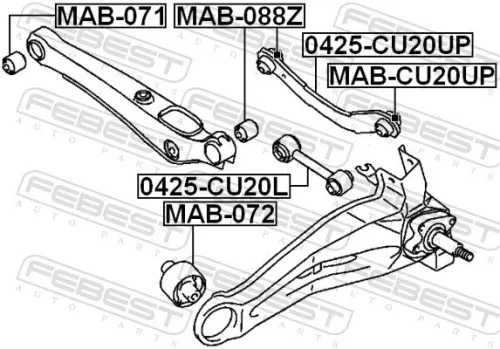 FEBEST Control/Trailing Arm, wheel suspension (0425-CU20L)