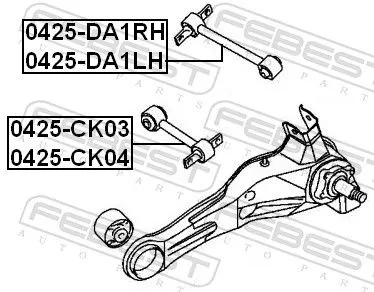 FEBEST Control/Trailing Arm, wheel suspension (0425-DA1RH)