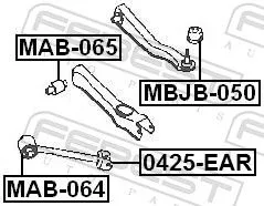 FEBEST Control/Trailing Arm, wheel suspension (0425-EAR)