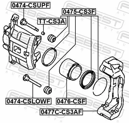 FEBEST Guide Bolt, brake caliper (0474-CSUPF)