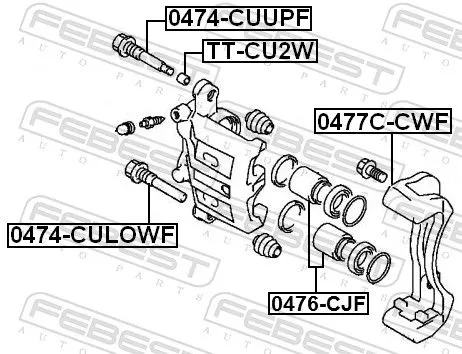 FEBEST Guide Bolt, brake caliper (0474-CULOWF)