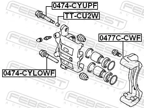 FEBEST Guide Bolt, brake caliper (0474-CYLOWF)