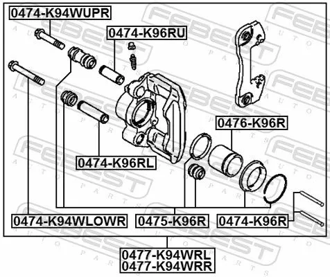 FEBEST Guide Bolt, brake caliper (0474-K94WUPR)