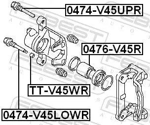FEBEST Guide Bolt, brake caliper (0474-V45LOWR)