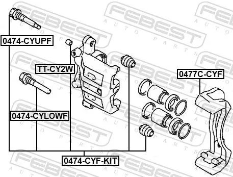 FEBEST Brake Caliper Bracket Set (0477C-CYF)