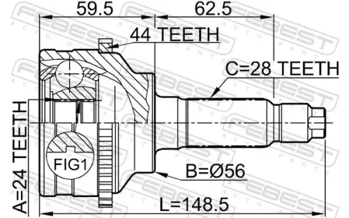 FEBEST Joint Kit, drive shaft (0510-041A44)