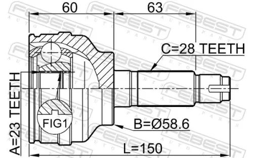 FEBEST Joint Kit, drive shaft (0510-049)