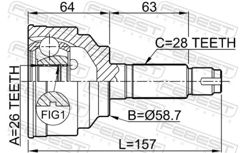 FEBEST Joint Kit, drive shaft (0510-050)