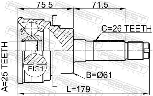 FEBEST Joint Kit, drive shaft (0510-B25)