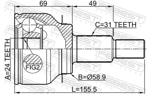 FEBEST Joint Kit, drive shaft (0510-GJAT)
