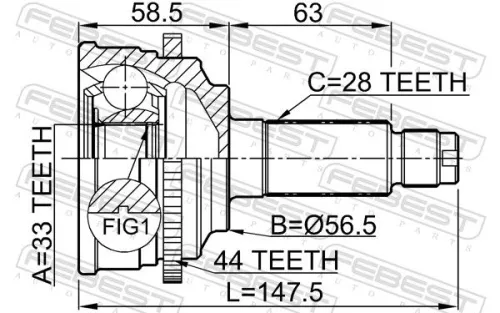 FEBEST Joint Kit, drive shaft (0510-M6A44)