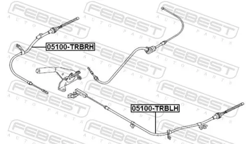 FEBEST Cable Pull, parking brake (05100-TRBRH)