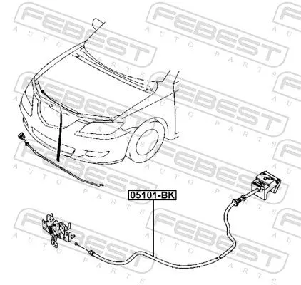 FEBEST Bonnet Cable (05101-BK)
