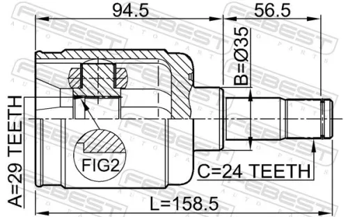 FEBEST Joint Kit, drive shaft (0511-CPLH)