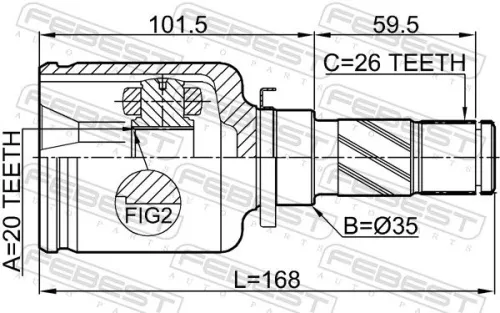 FEBEST Joint Kit, drive shaft (0511-DY3WATLH)