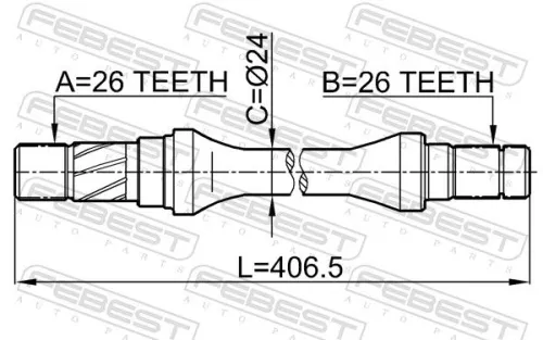FEBEST Drive Shaft (0512-626GD)