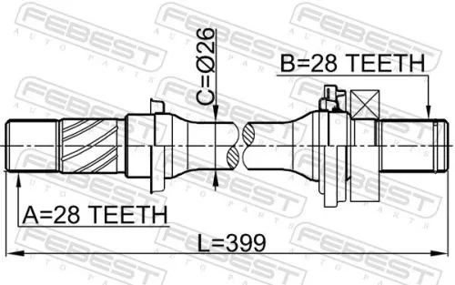FEBEST Drive Shaft (0512-6GG)