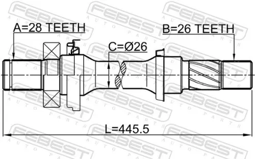 FEBEST Drive Shaft (0512-DC5)