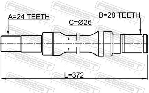 FEBEST Drive Shaft (0512-M323RH)