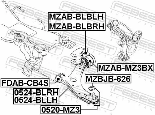 FEBEST Control/Trailing Arm, wheel suspension (0524-BLRH)