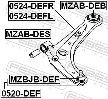 FEBEST Control/Trailing Arm, wheel suspension (0524-DEFR)