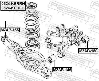 FEBEST Control/Trailing Arm, wheel suspension (0524-KERLH)