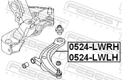 FEBEST Control/Trailing Arm, wheel suspension (0524-LWRH)