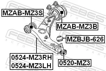 FEBEST Control/Trailing Arm, wheel suspension (0524-MZ3LH)