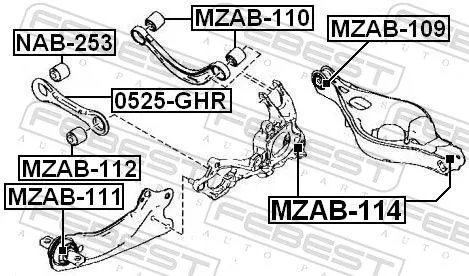 FEBEST Control/Trailing Arm, wheel suspension (0525-GHR)