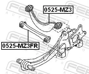 FEBEST Control/Trailing Arm, wheel suspension (0525-MZ3FR)