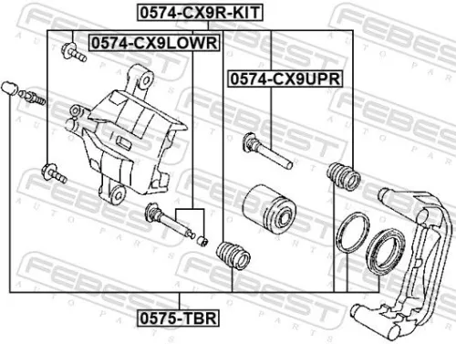 FEBEST Guide Bolt, brake caliper (0574-CX9UPR)