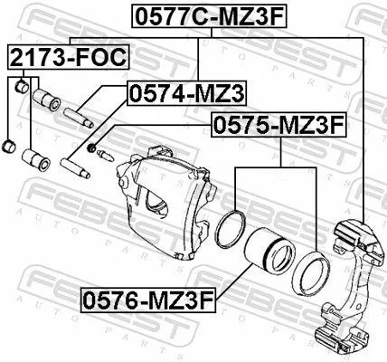 FEBEST Guide Bolt, brake caliper (0574-MZ3)