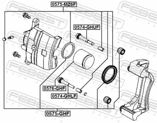 FEBEST Piston, brake caliper (0576-GHF)