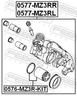 FEBEST Repair Kit, brake caliper (0576-MZ3R-KIT)