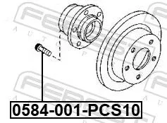FEBEST Wheel Stud (0584-001-PCS10)