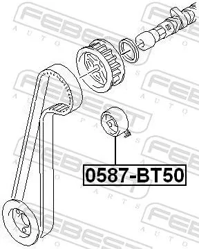 FEBEST Tensioner Pulley, timing belt (0587-BT50)